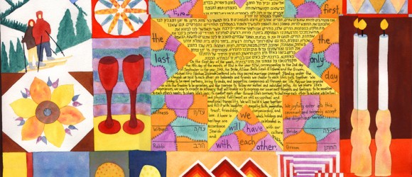 Custom-designed personal Art Ketubah. Watercolor painting with hand-written text. $1600.